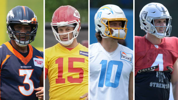 Russell Wilson, Patrick Mahomes, Justin Herbert, Derek Carr.